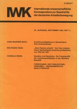 (Antiquariat) IWK-Korrespondenz Heft 3, Sept. 1989 (25. Jg.)
