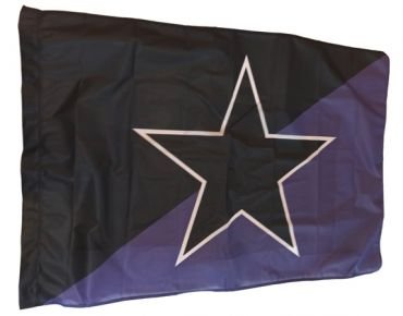 Fahne Schwarz-violette Fahne mit Stern
