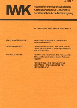 (Antiquariat) IWK-Korrespondenz Heft 3, Sept. 1989 (25. Jg.)
