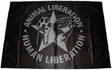 Fahne "Animal liberation - human liberation"