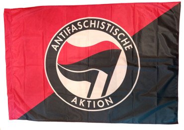 Fahne "Antifaschistische Aktion / schwarz-rot 2"