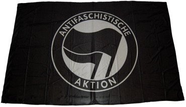 Fahne "Antifaschistische Aktion / schwarz-schwarz"