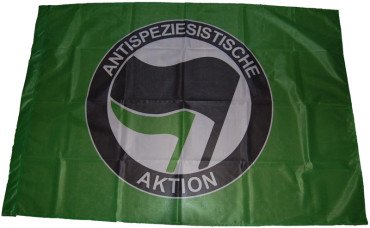 Fahne "Antispeziesistische Aktion grün"