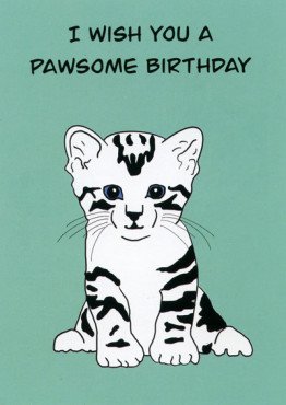 Postkarte "Pawsome birthday"