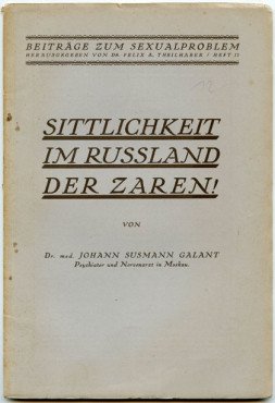 Sittlichkeit im Russland der Zaren