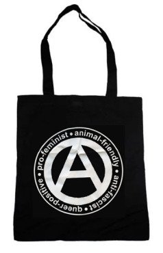 Stoffbeutel "Pro feminist / queer positive / animal friendly / anti-fascist"