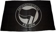 Fahne Antifaschistische Aktion / schwarz-schwarz