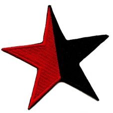 Stern schwarz-rot (gestickt)