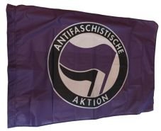 Fahne Antifaschistische Aktion / schwarz-violett