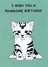 Postkarte Pawsome birthday