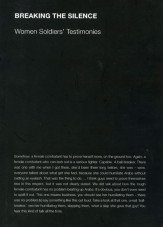 (Antiquariat) Breaking the Silence. Women Soldier`s Testimonies