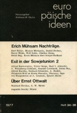 (Antiquariat) Europäische Ideen 34/36 1977. Erich Mühsam Nachträge