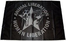 Fahne "Animal liberation - human liberation"