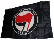Fahne "Antifaschistische Aktion / schwarz-rot 3"