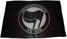 Fahne "Antifaschistische Aktion / schwarz-schwarz"