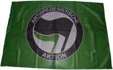 Fahne "Antispeziesistische Aktion grün"